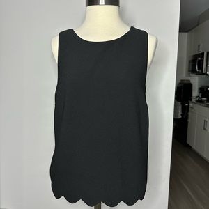 Black top with decorative zipper
